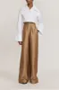 White popelin cropped shirt with wide collar and extended cuffs sold by DESTREE