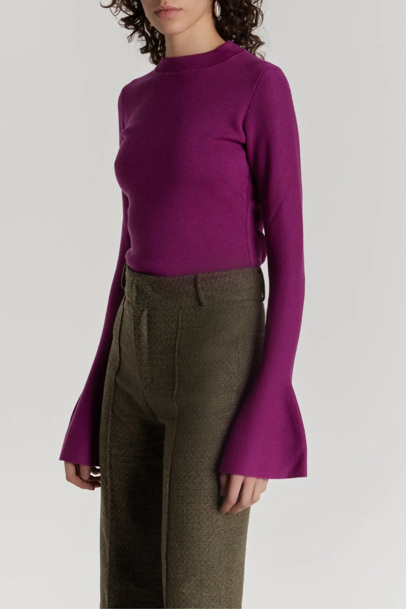 Fuchsia sweater with long sleeves sold by DESTREE product image thumbnail 2