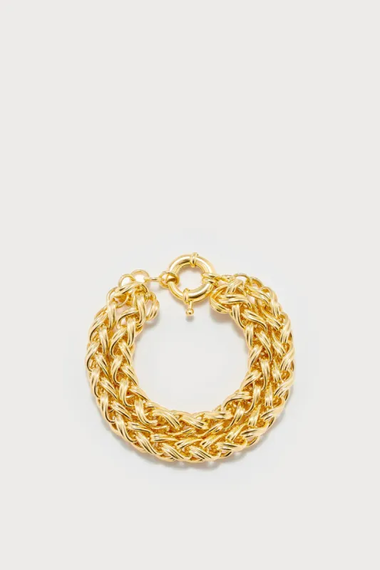 ELIZABETH DOUBLE CHAIN BRACELET GOLD sold by DESTREE