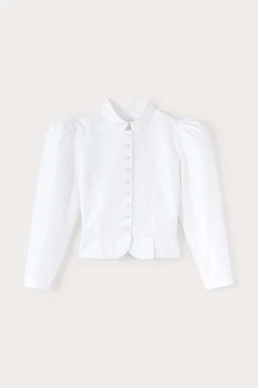 White cotton short jacket sold by DESTREE