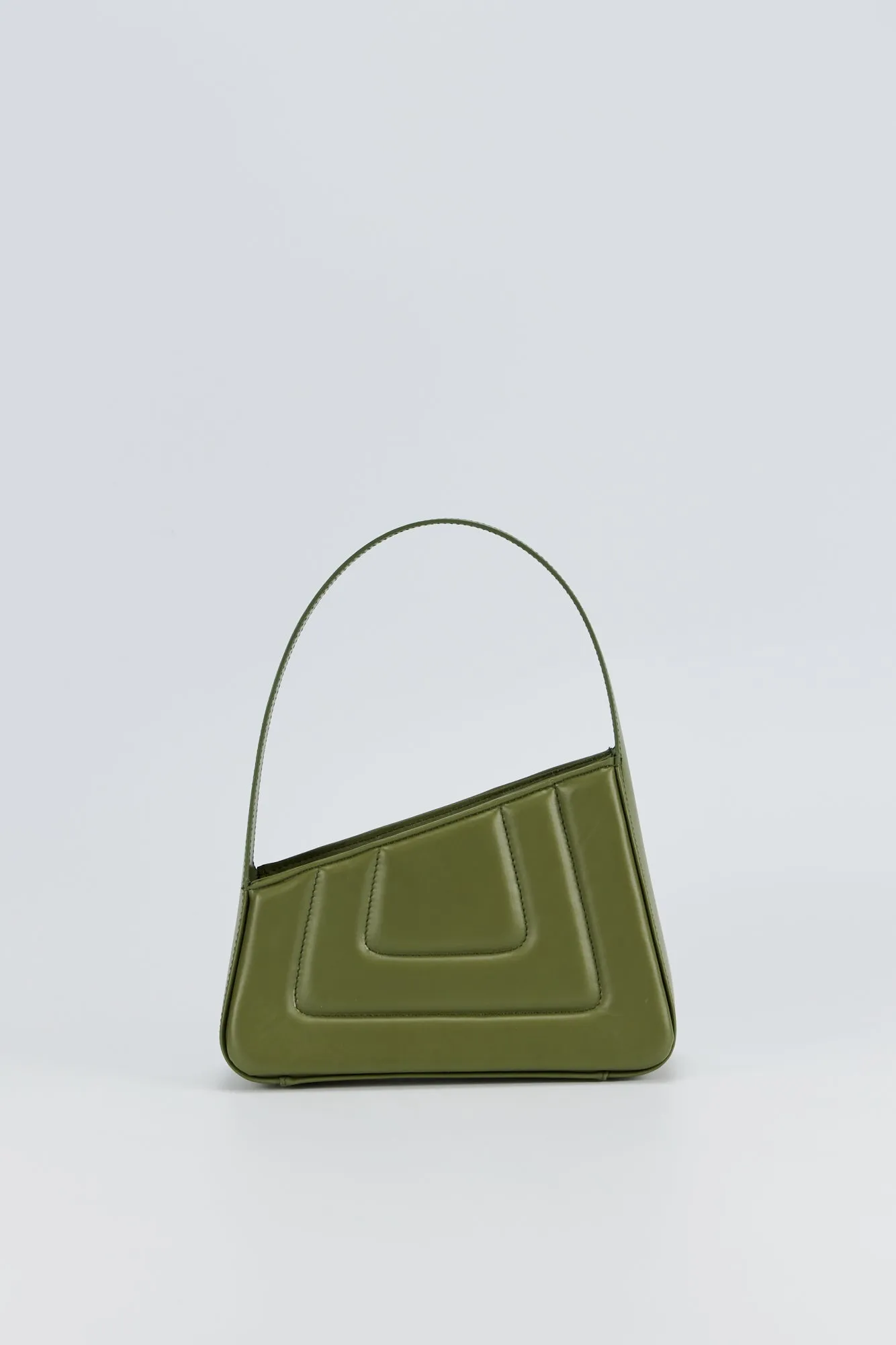 OLIVE Asymmetric Leather Quilted Mini Bag sold by DESTREE
