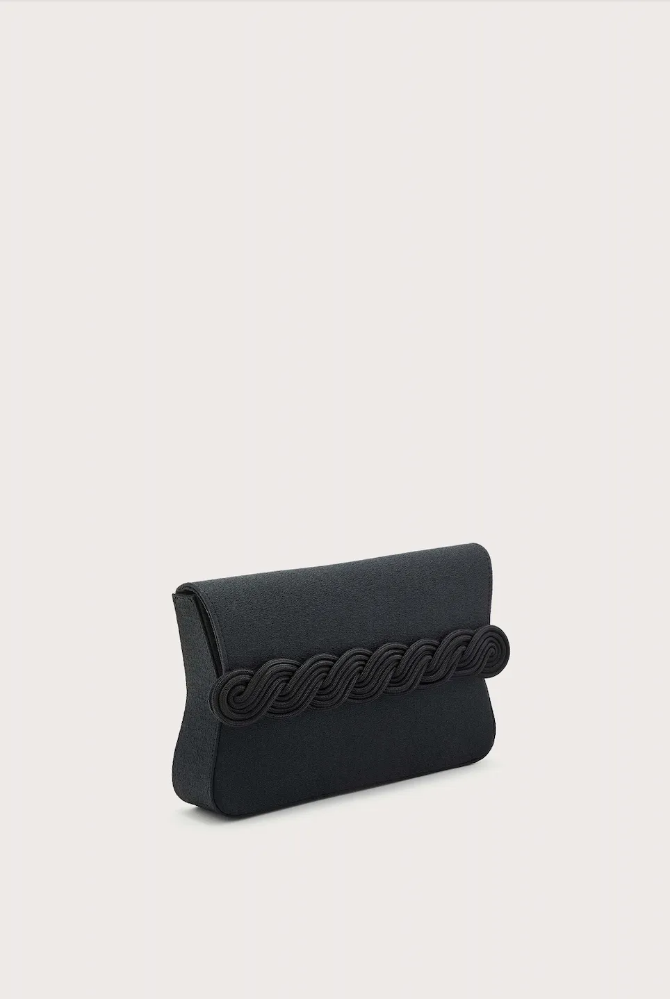 BLACK Crepe Clutch with Braided Passementerie sold by DESTREE product image thumbnail 2