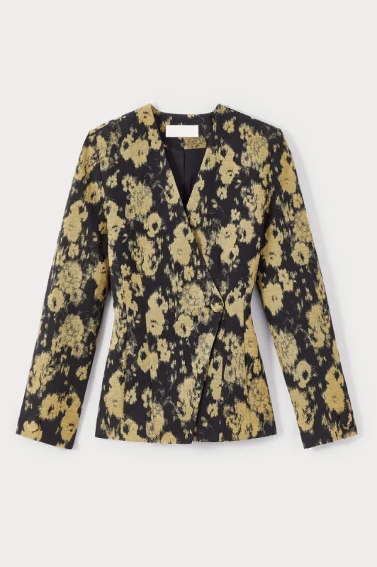 Blurry black & ochre blazer sold by DESTREE