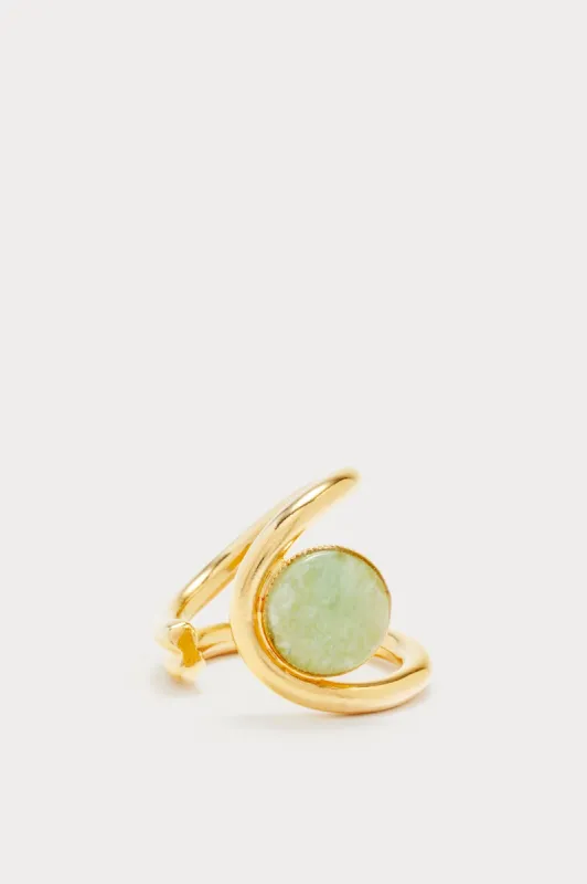 Sculptural gold & light blue ring sold by DESTREE