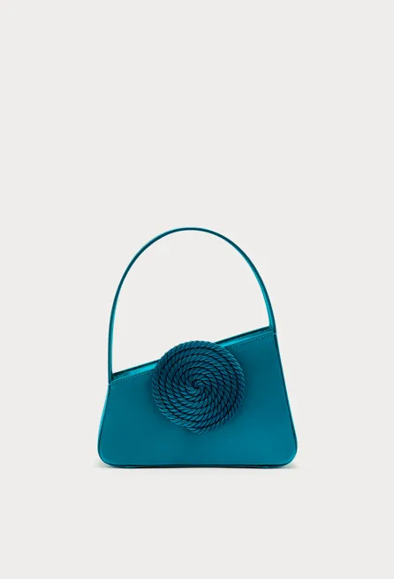 Petrole asymmetric satin passementerie mini bag sold by DESTREE