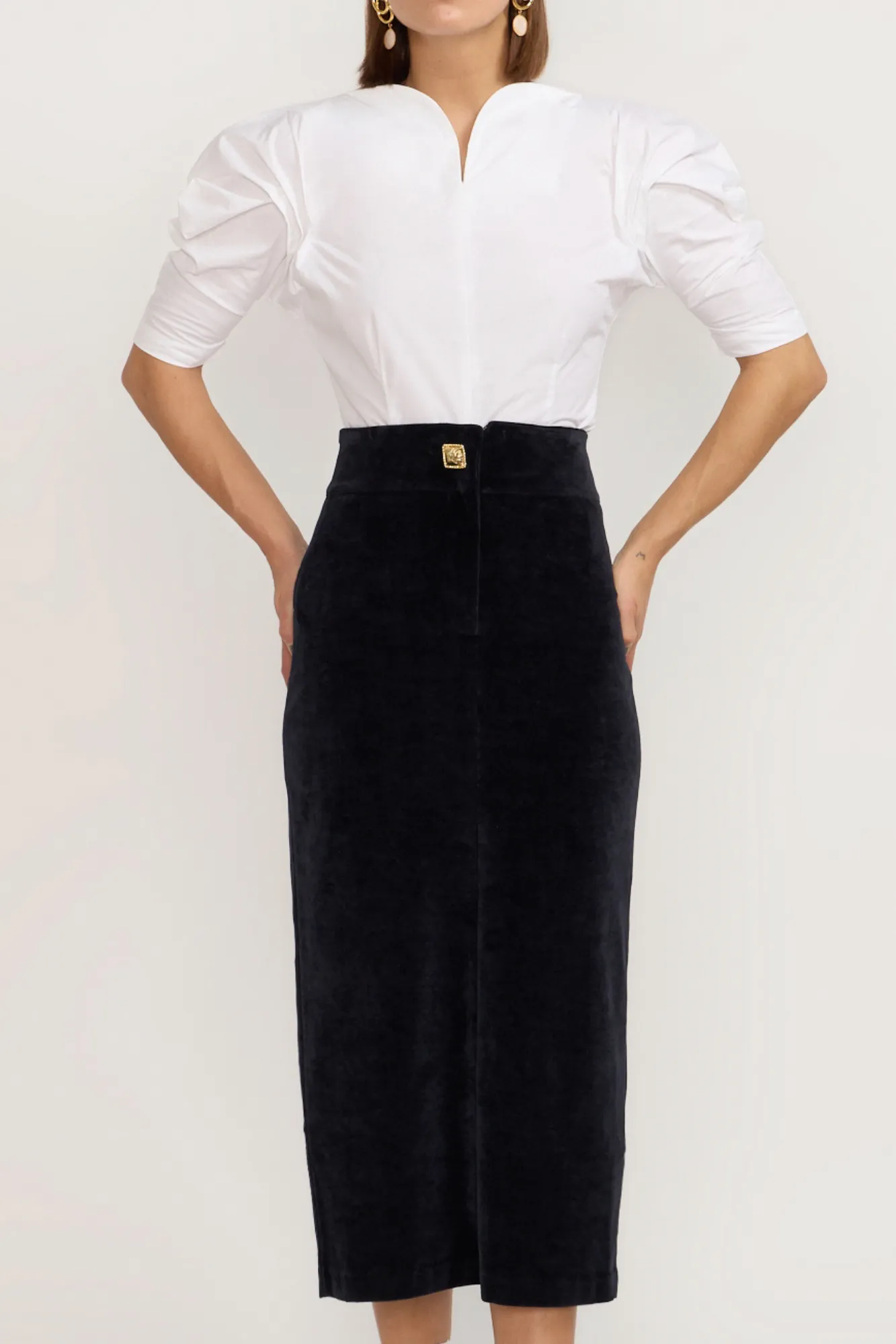 White popelin top with puff sleeves sold by DESTREE product image thumbnail 2