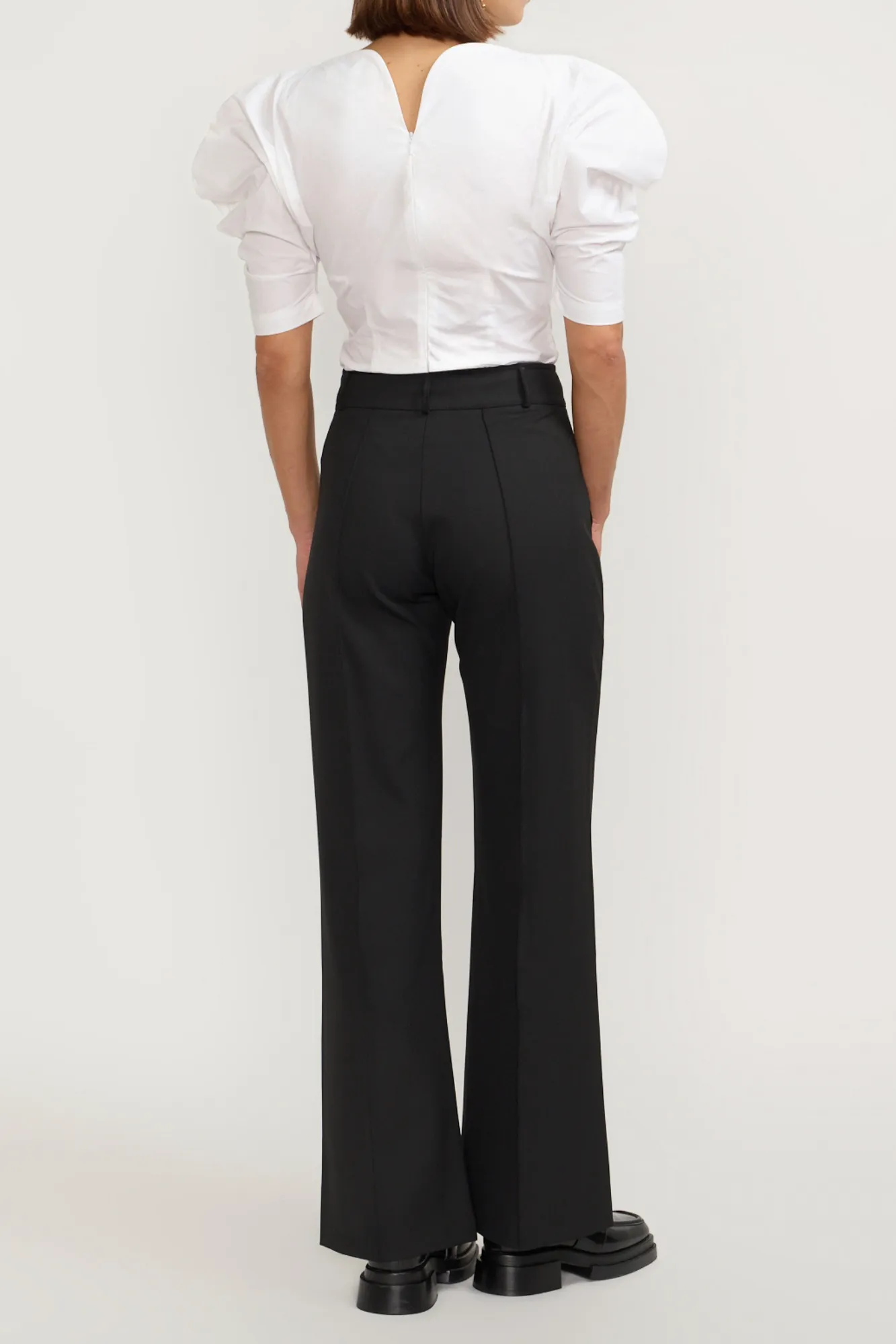 White popelin top with puff sleeves sold by DESTREE product image thumbnail 4