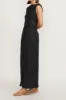 Black embossed button-front midi skirt sold by DESTREE