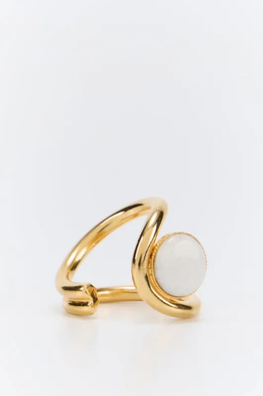 Sculptural gold & white ring sold by DESTREE