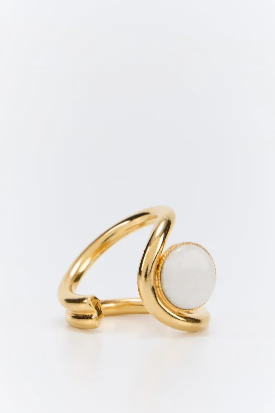 Sculptural gold & white ring sold by DESTREE