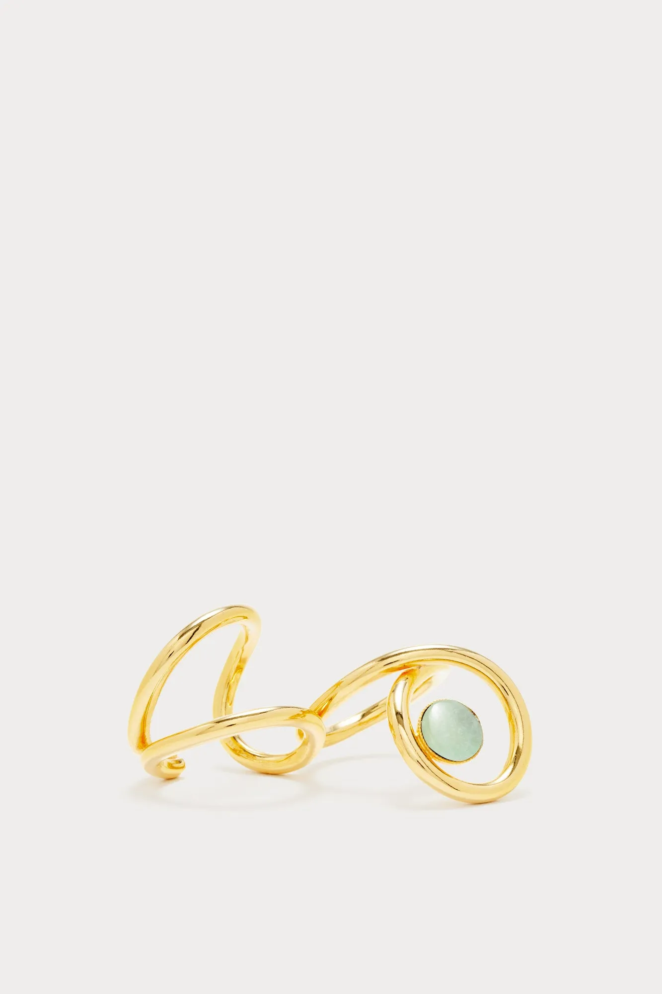 Gold double ring with light blue stone sold by DESTREE