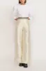 Ecru wide-leg pants with a tailored fit sold by DESTREE