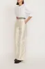 Ecru wide-leg pants with a tailored fit sold by DESTREE