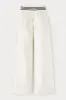Ecru wide-leg pants with a tailored fit sold by DESTREE