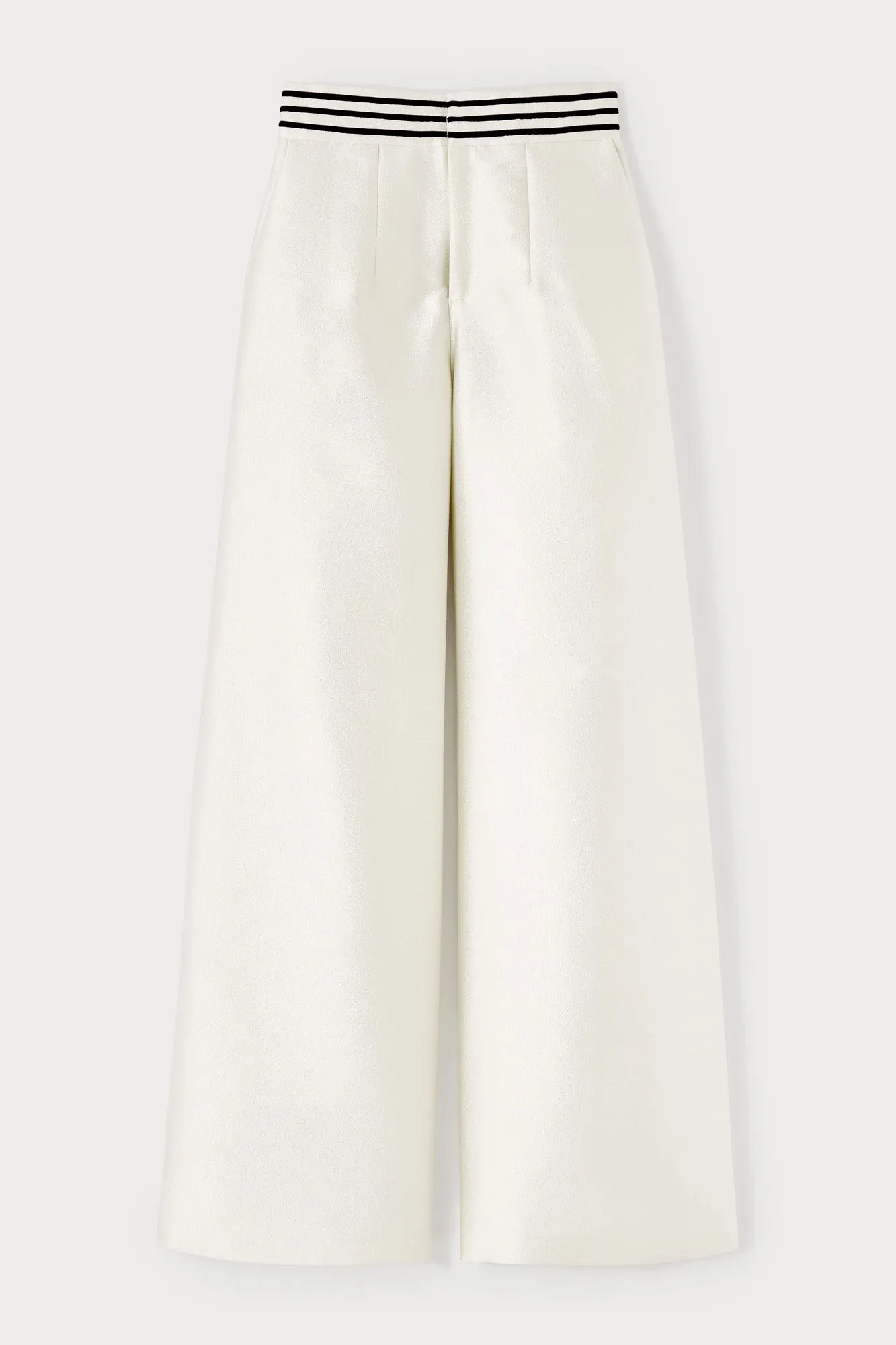 Ecru wide-leg pants with a tailored fit sold by DESTREE