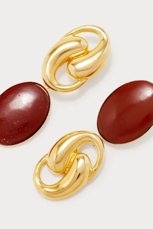 Red oval knot earrings sold by DESTREE