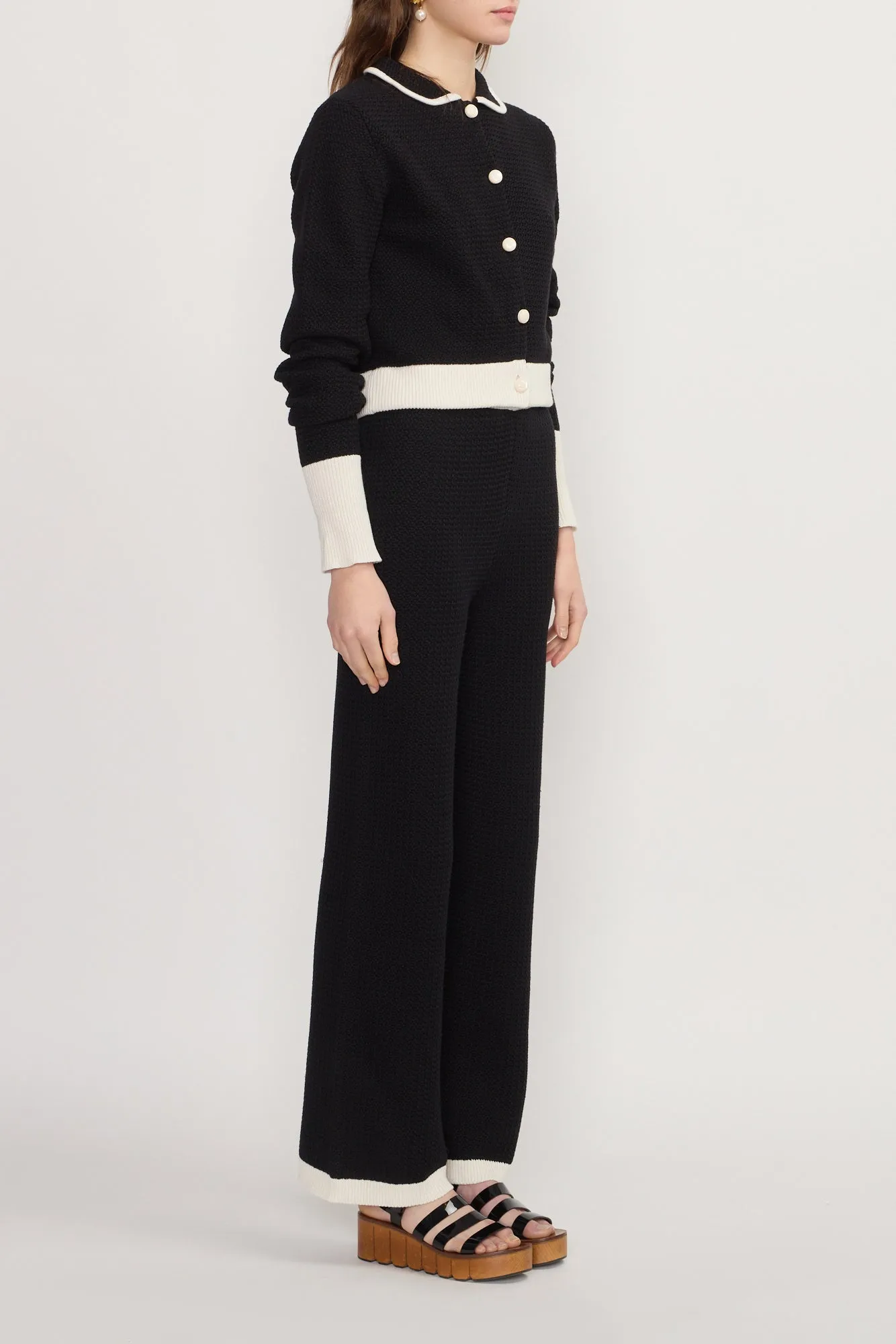 Contrast-trim cardigan sold by DESTREE product image thumbnail 2