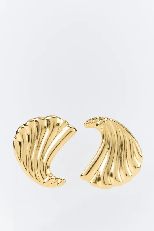 Sculptural gold-tone earrings sold by DESTREE