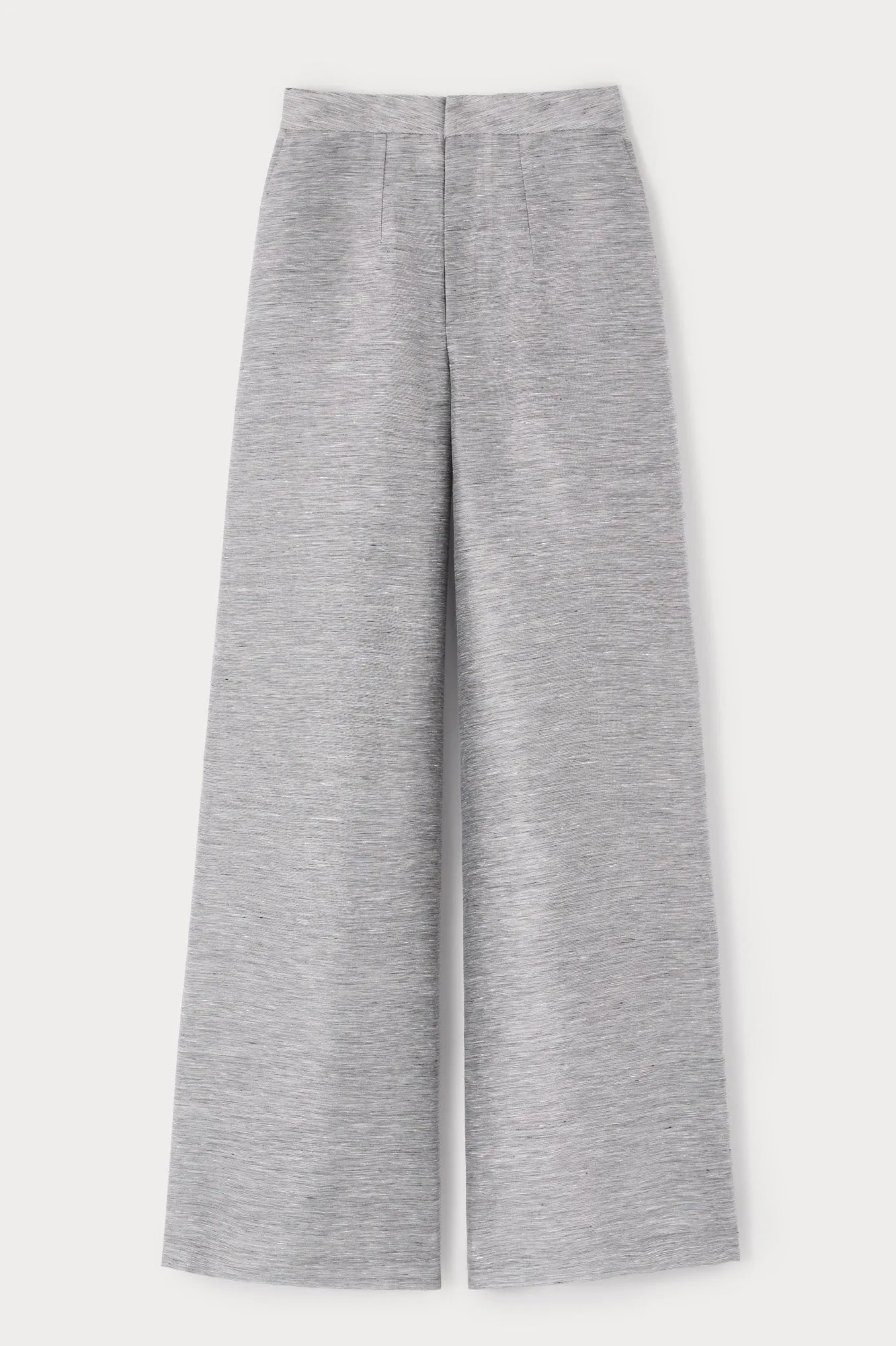 Striped grey wide-leg pants with a tailored fit sold by DESTREE