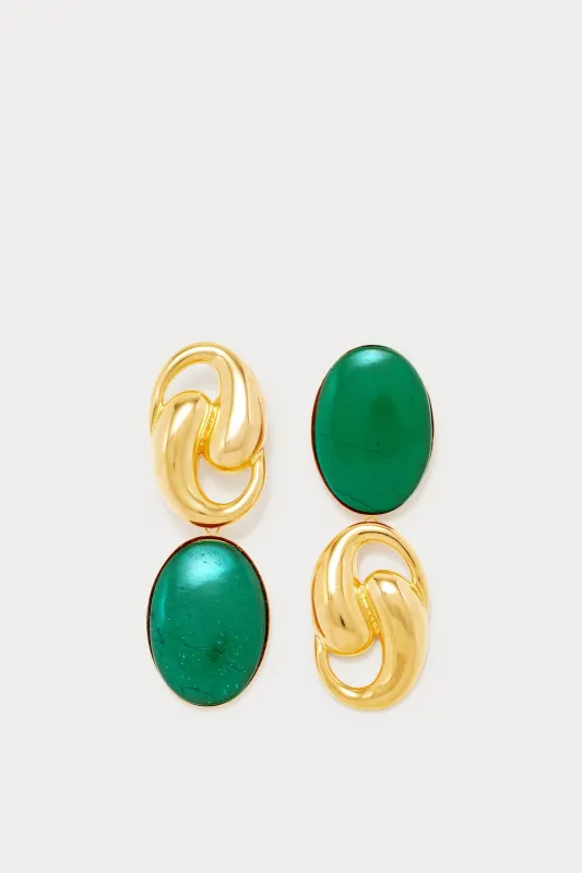 Dark green oval knot earrings sold by DESTREE