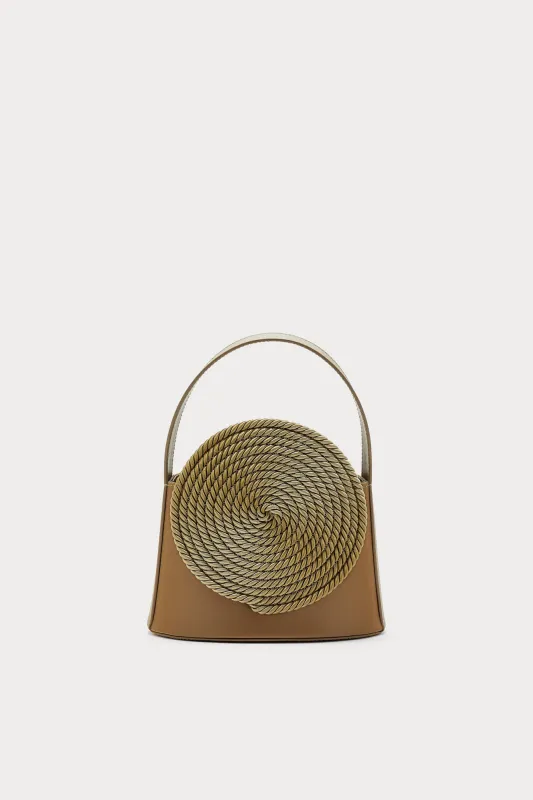 Leather bag with passementerie details khaki sold by DESTREE