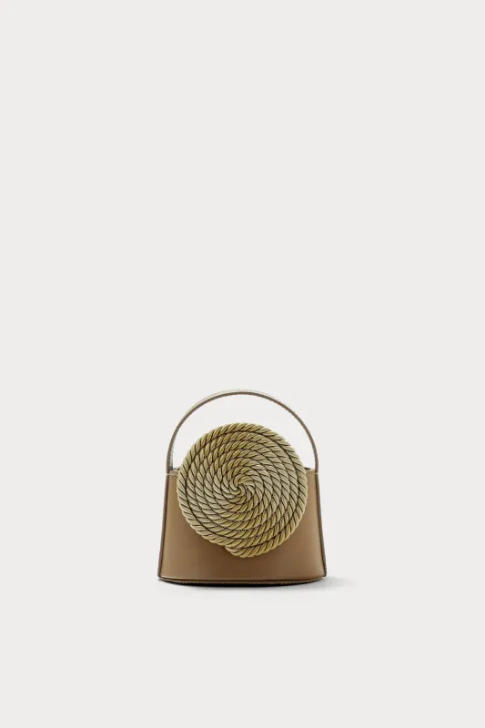 Mini leather bag with passementerie detail khaki sold by DESTREE