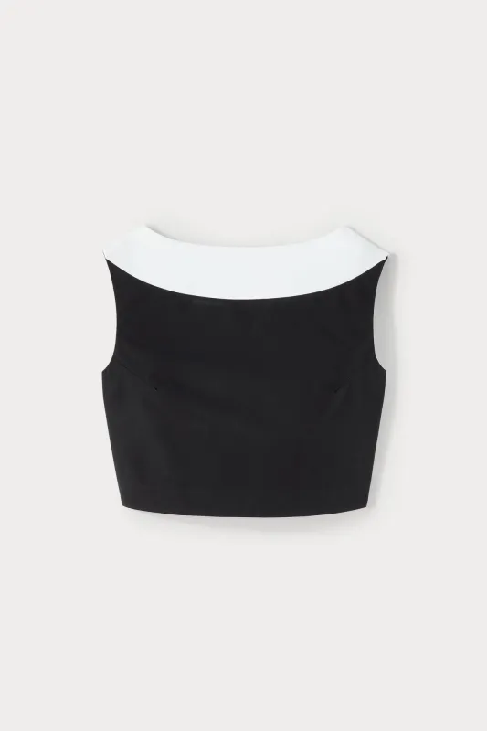 Black and white cropped top sold by DESTREE