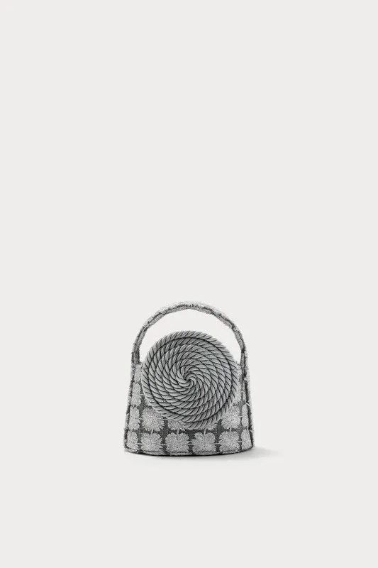 Leather mini bag with passementerie detail grey sold by DESTREE
