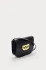 Black leather crossbody bag with golden clasp sold by DESTREE