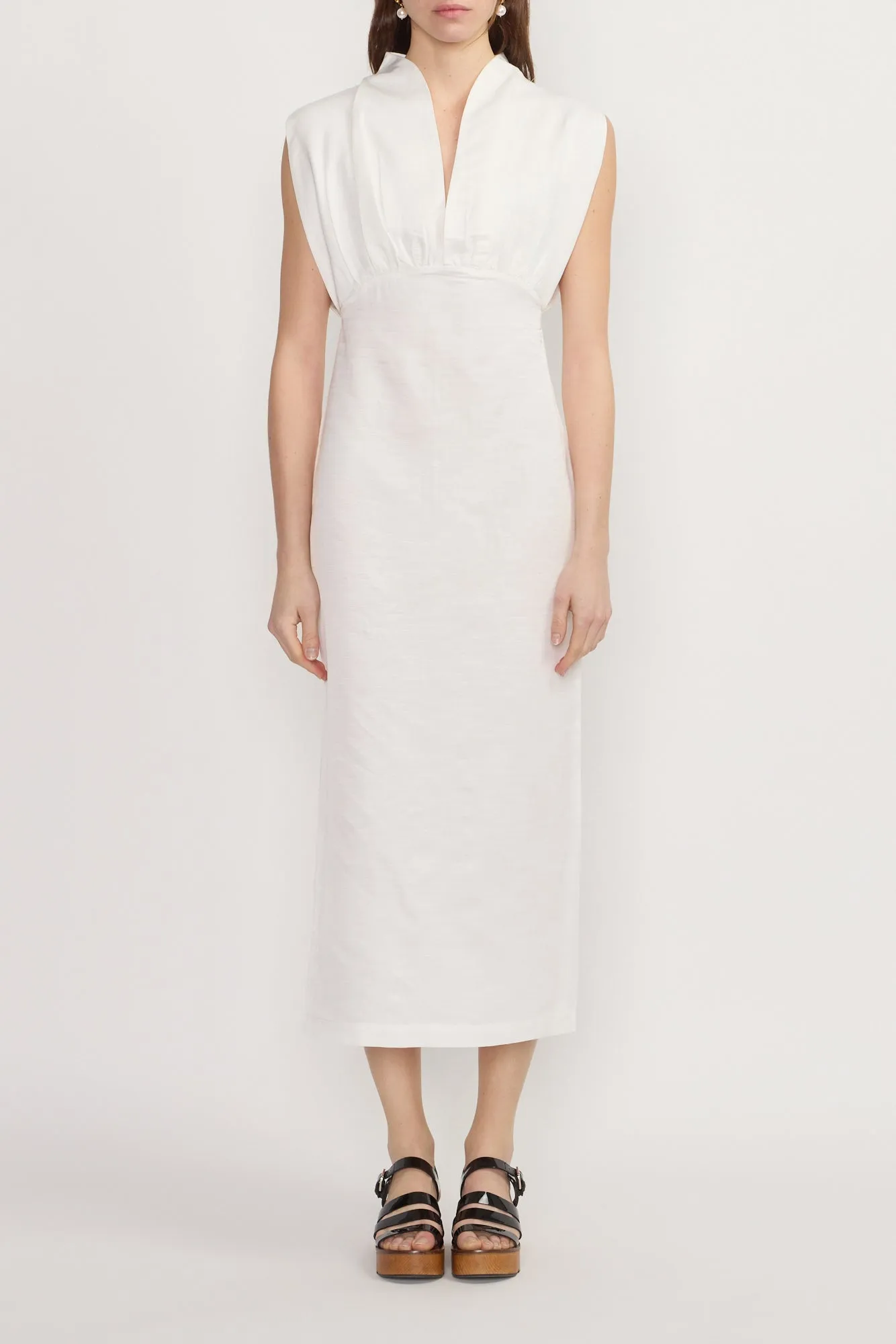 White sleeveless maxi dress sold by DESTREE product image thumbnail 2