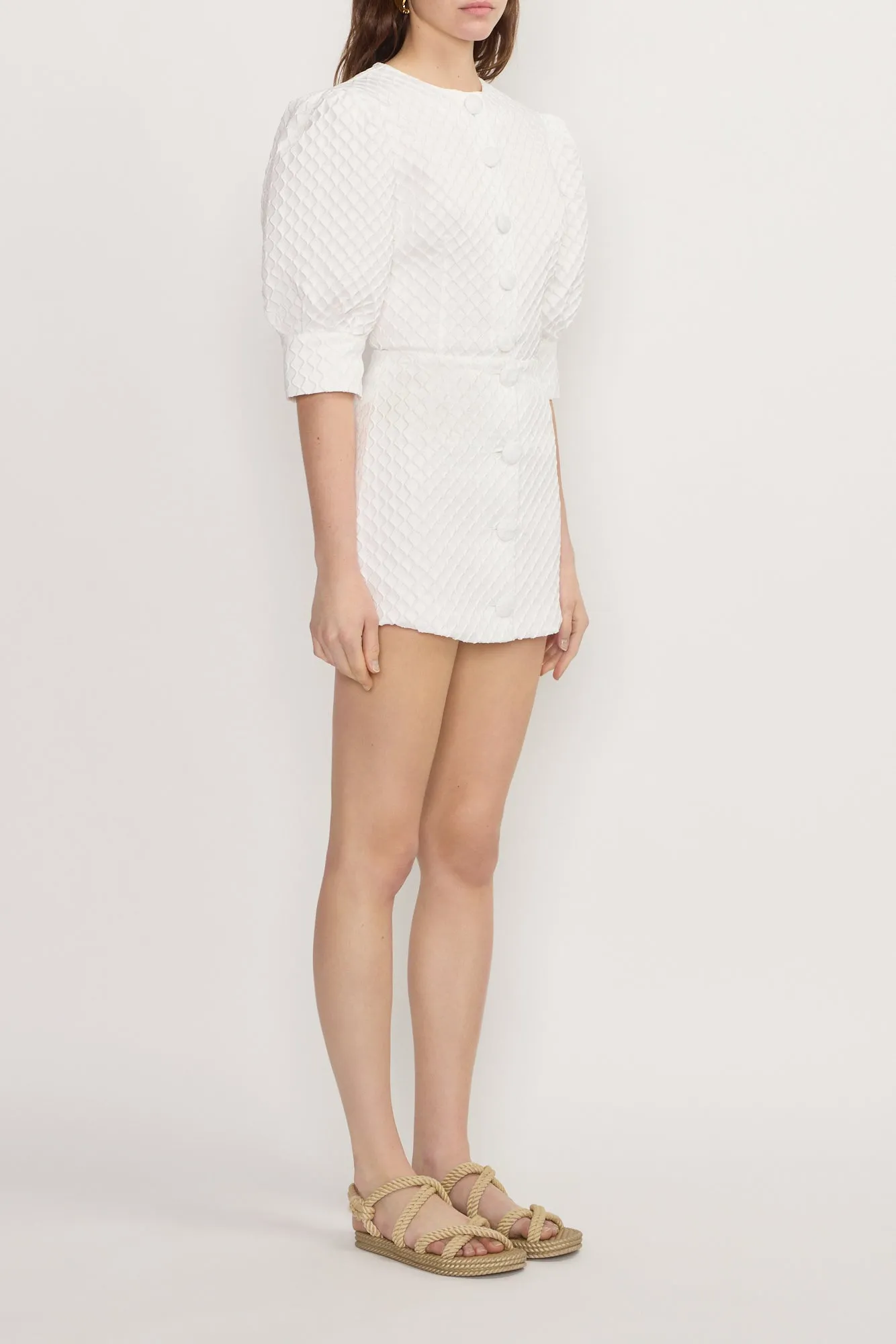 White geometric embossed skirt sold by DESTREE product image thumbnail 2