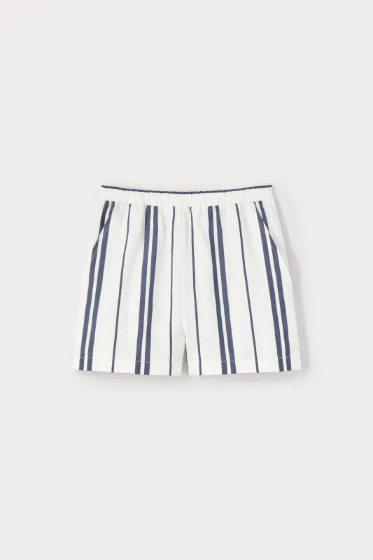 White and blue striped shorts sold by DESTREE