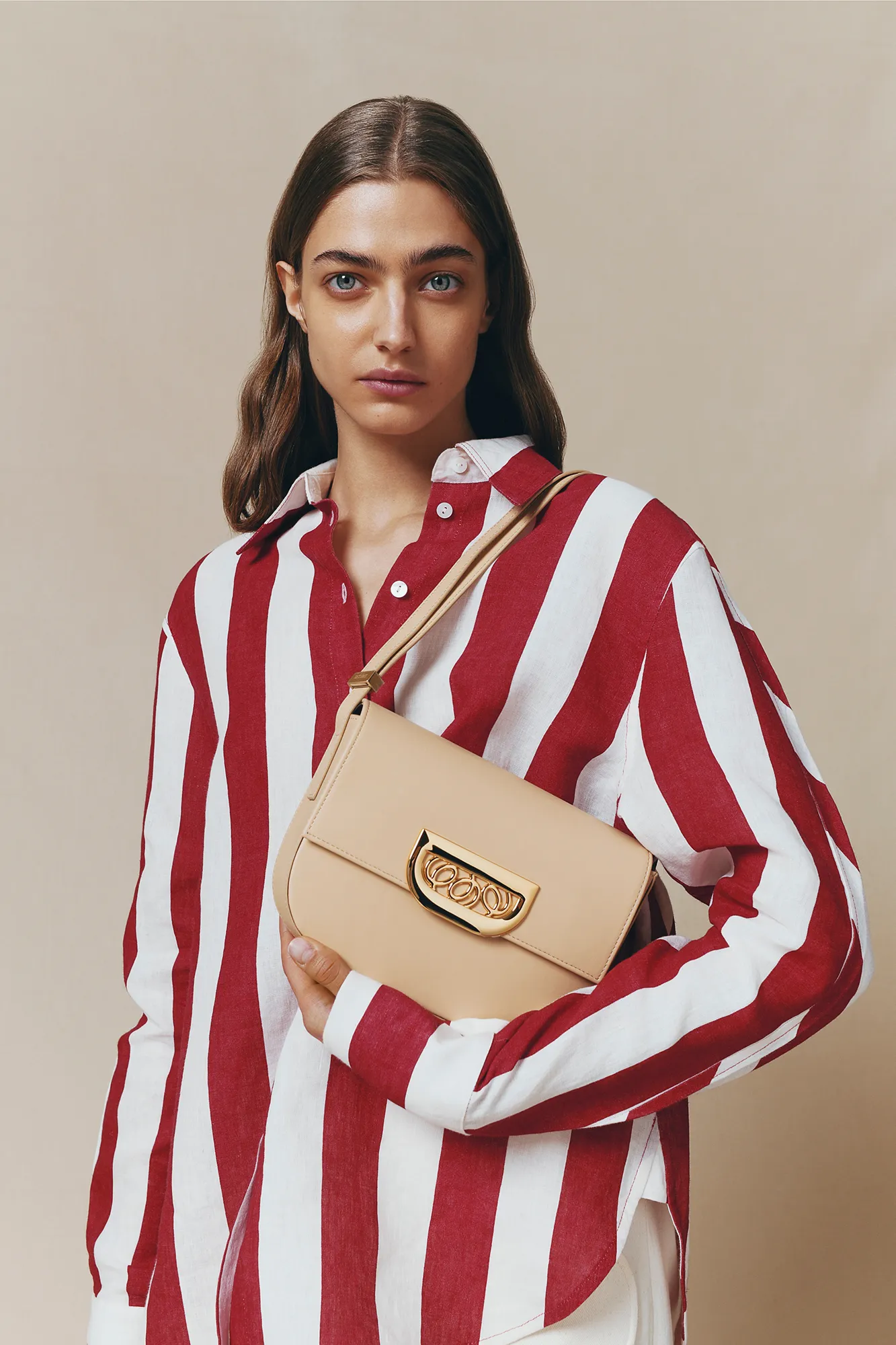 White and fuchsia linen shirt sold by DESTREE product image thumbnail 3