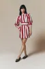 White and fuchsia linen short dress sold by DESTREE