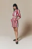 White and fuchsia linen short dress sold by DESTREE