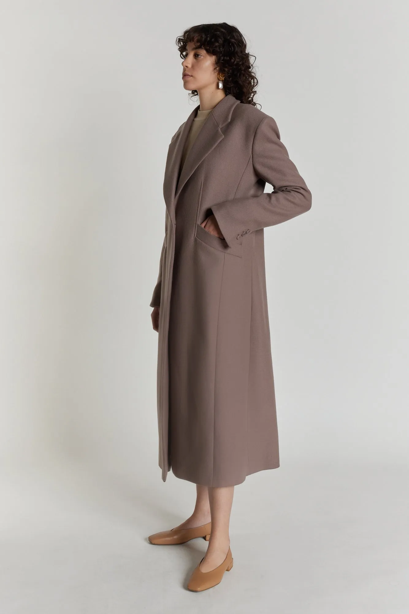 Barbara coat taupe sold by DESTREE product image thumbnail 4