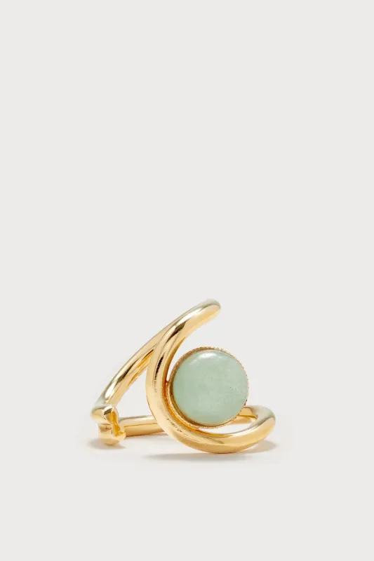 Sculptural gold & light blue ring sold by DESTREE