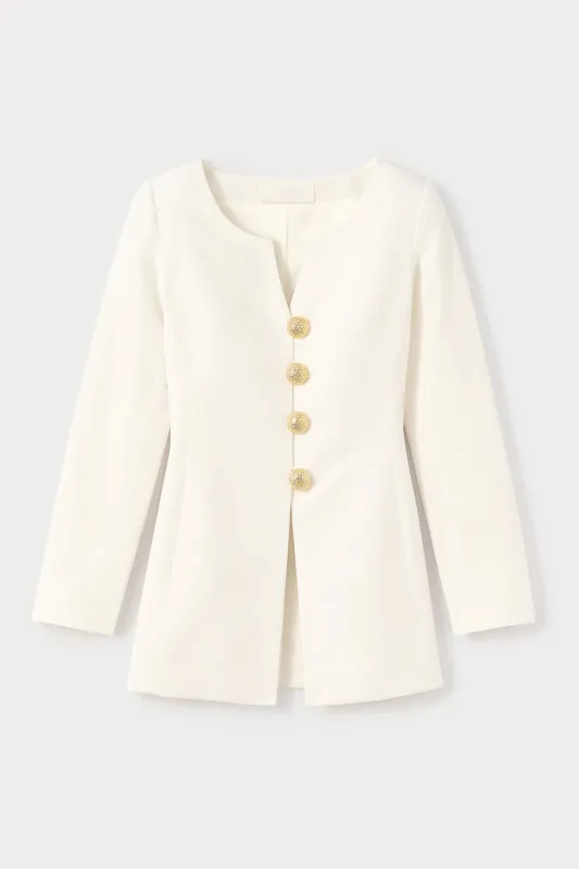 Ecru fitted blouse with button details sold by DESTREE