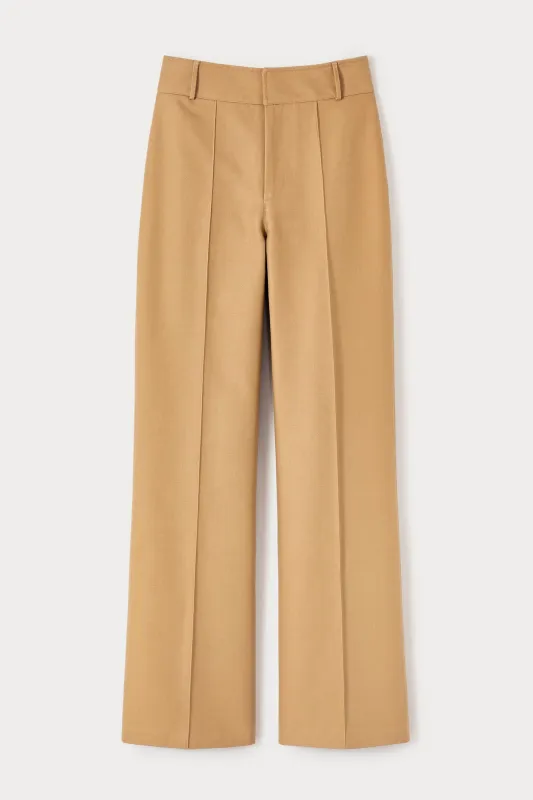 Camel cotton straight pants sold by DESTREE