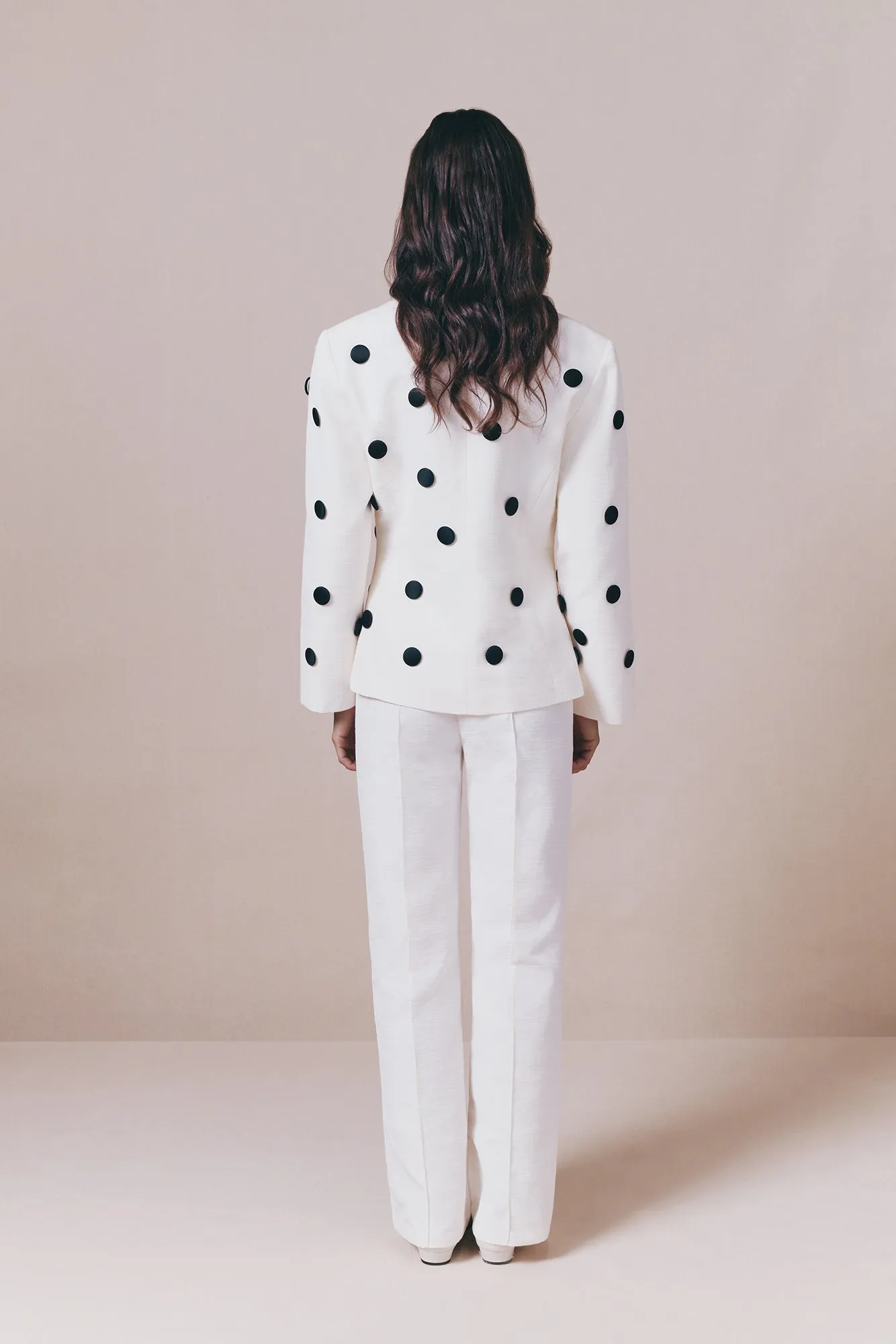 Black and ecru polka dot blazer sold by DESTREE product image thumbnail 4