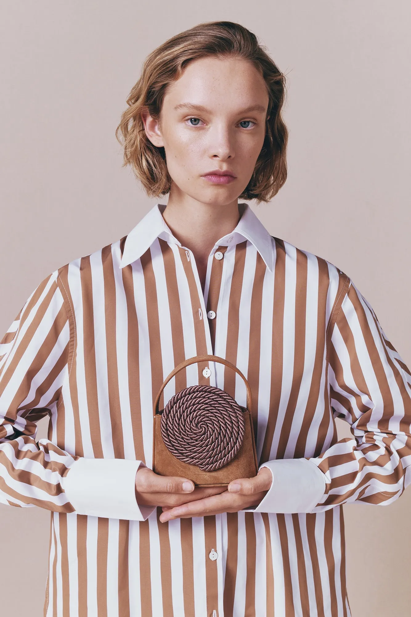 Brown mini suede bag with passementerie details sold by DESTREE product image thumbnail 2