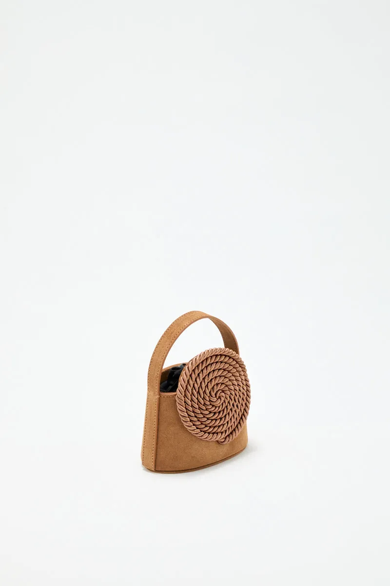 Brown mini suede bag with passementerie details sold by DESTREE product image thumbnail 3