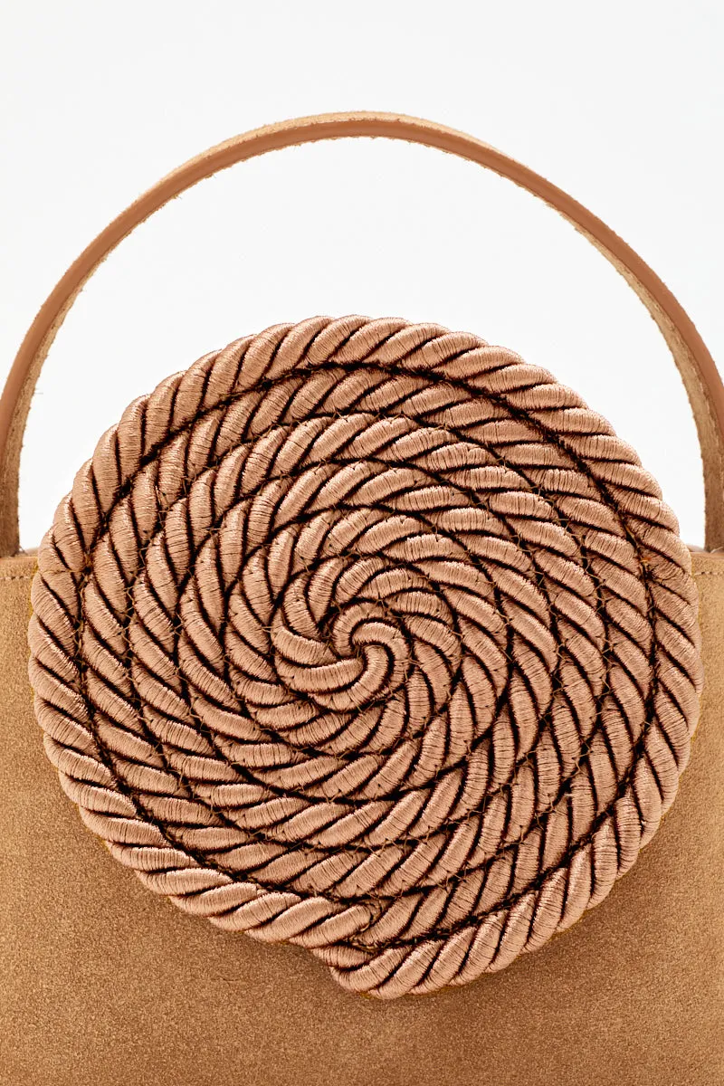 Brown mini suede bag with passementerie details sold by DESTREE product image thumbnail 4