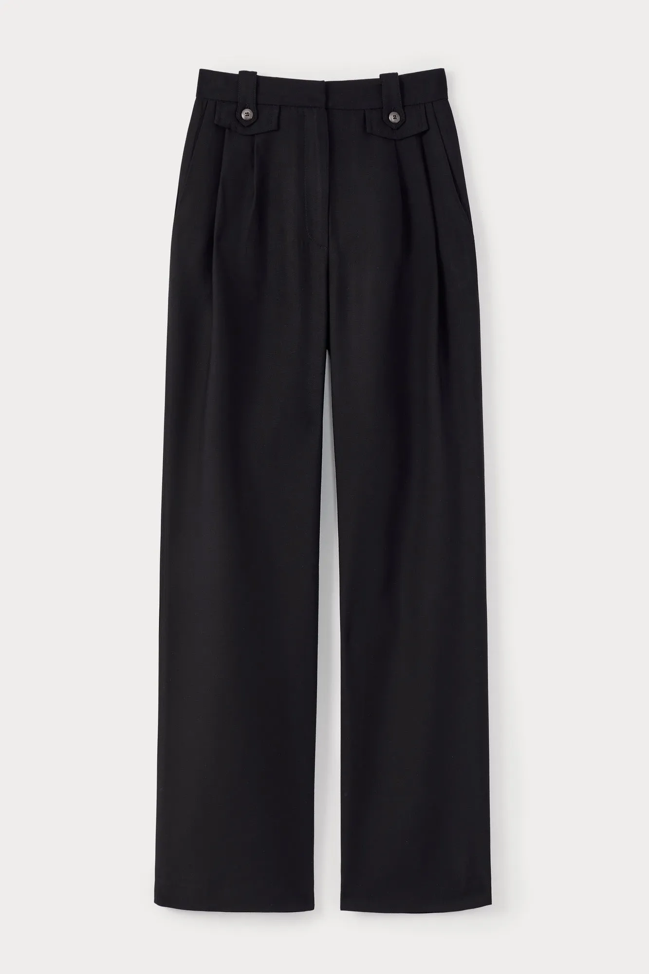 Black stretch high-waisted trousers sold by DESTREE