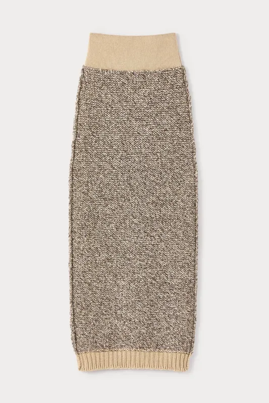 Textured knit midi skirt in merino wool sold by DESTREE