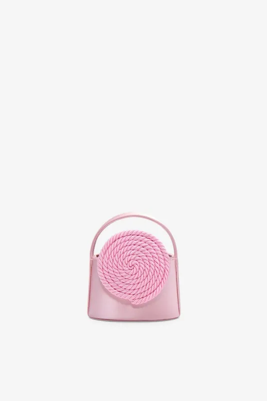 Pink mini satin bag with passementerie details sold by DESTREE