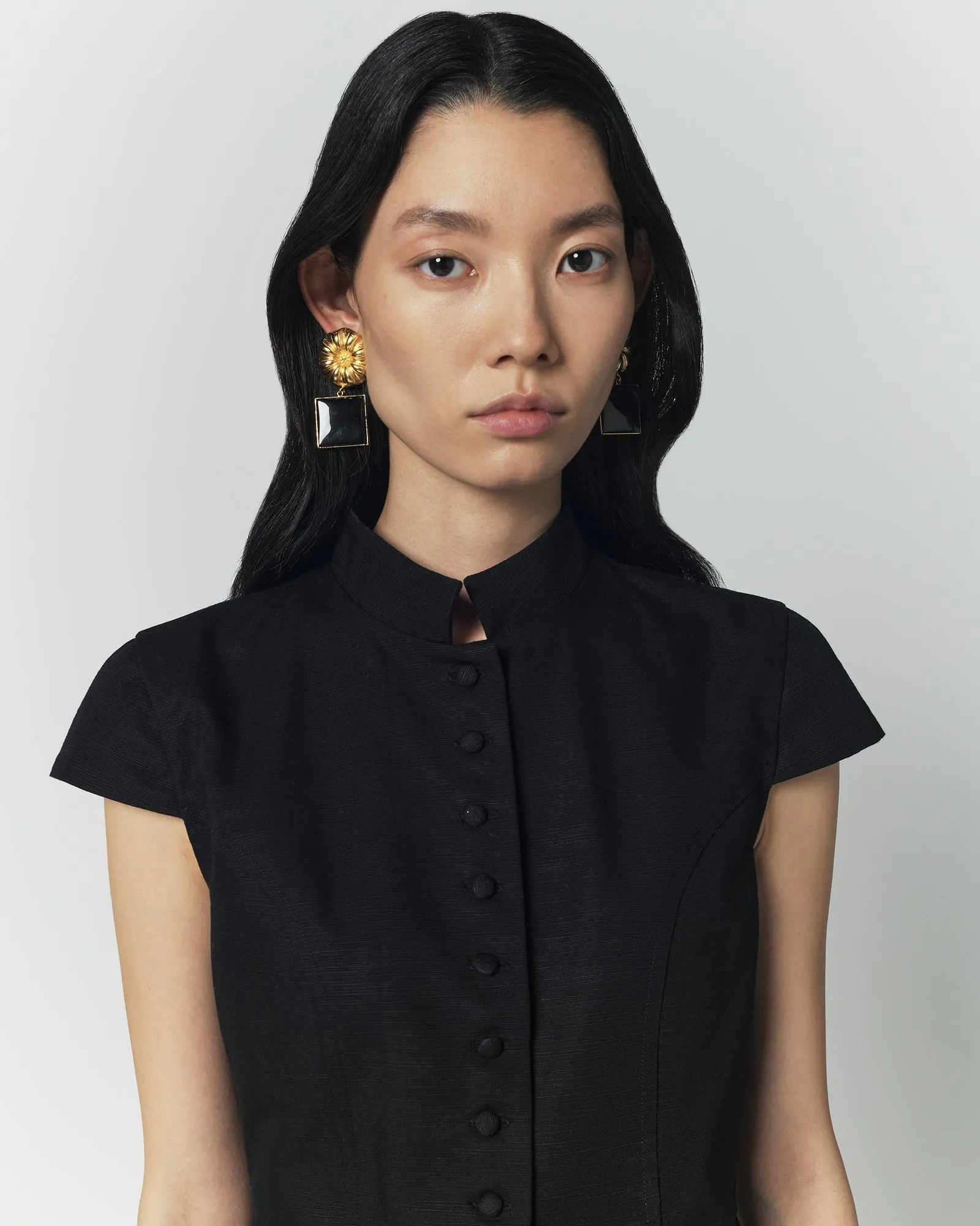 Black textured sleeveless summer top sold by DESTREE product image thumbnail 3