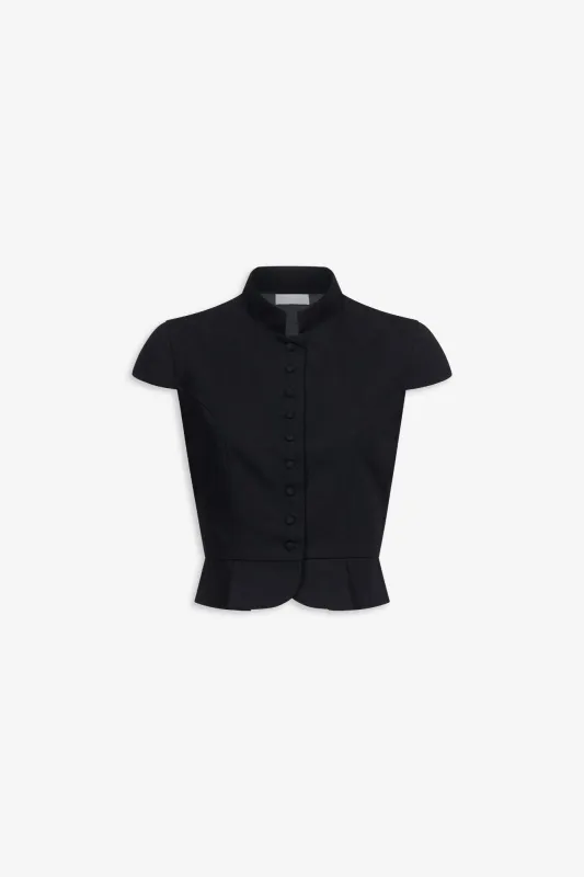 Black textured sleeveless summer top made by DESTREE