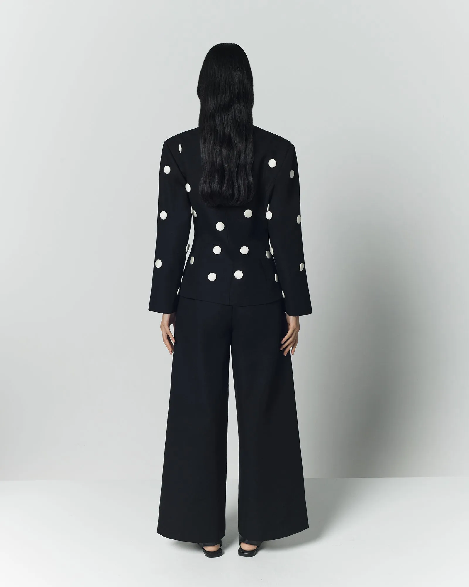 Velvet polka dots jacket - Black & White sold by DESTREE product image thumbnail 5