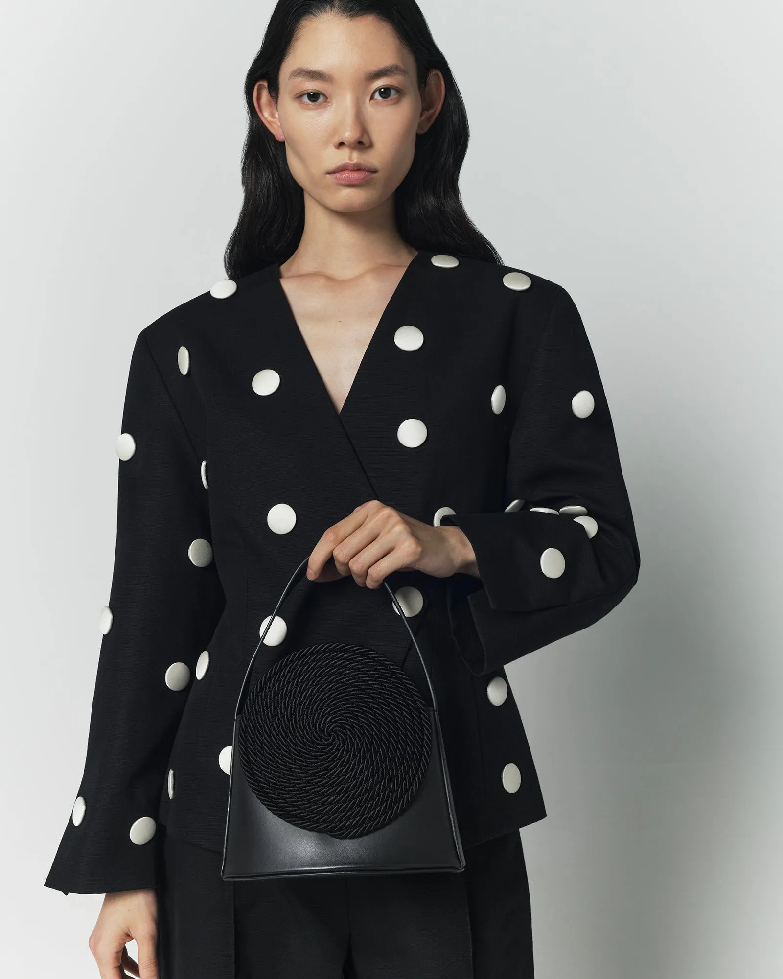 Velvet polka dots jacket - Black & White sold by DESTREE product image thumbnail 4